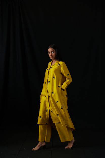Sunspot Polka | Block Print Silk Kurta Set