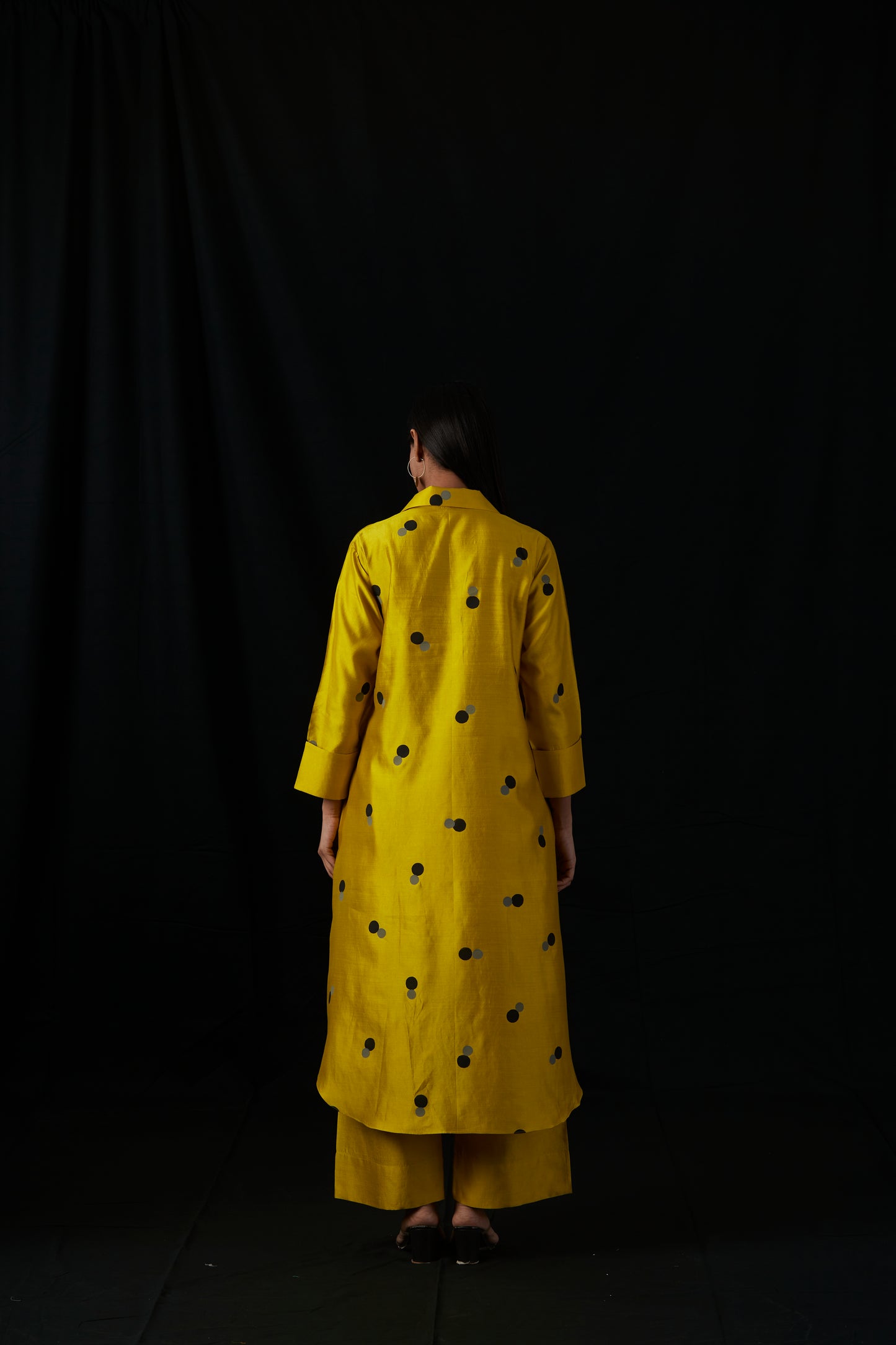 Sunspot Polka | Block Print Silk Kurta Set