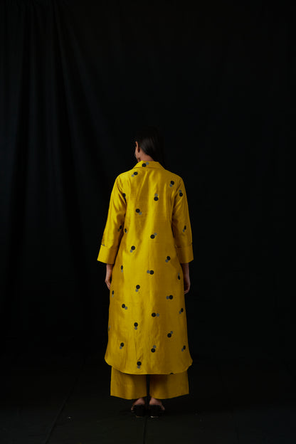 Sunspot Polka | Block Print Silk Kurta Set
