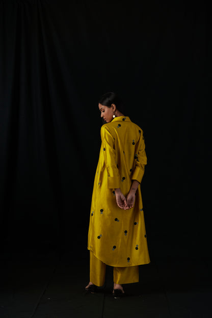 Sunspot Polka | Block Print Silk Kurta Set