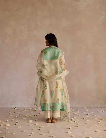 Azure Grace: Chanderi Kurta Set