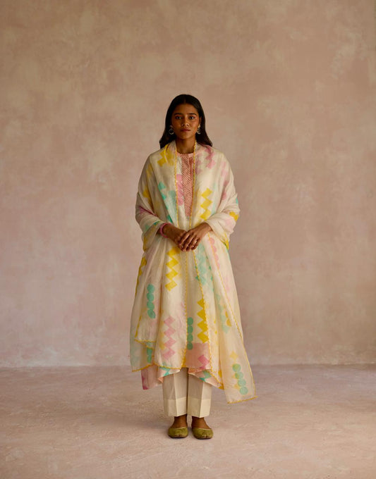 Blush Charm: Chanderi Kurta Set