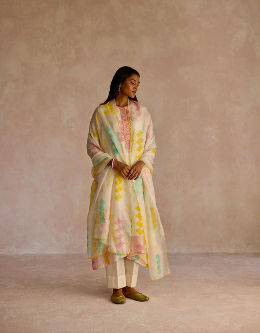 Blush Charm: Chanderi Kurta Set