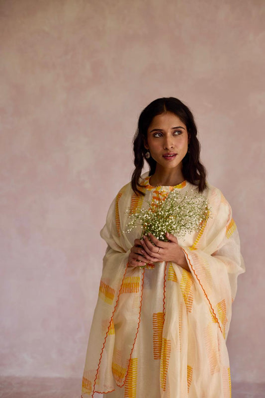 Sunset Radiance: Chanderi Kurta Set