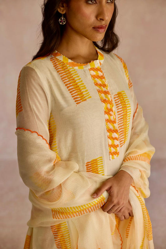 Sunset Radiance: Chanderi Kurta Set