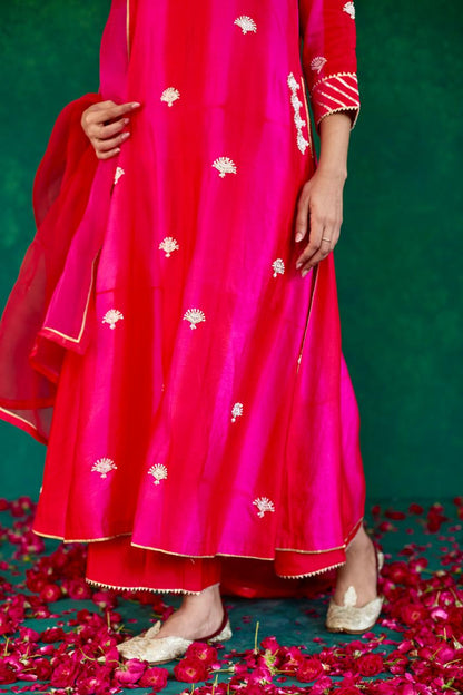Scarlet Plume: Red + Pink Silk Feather Set