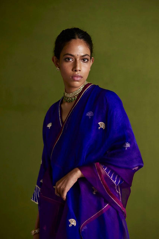 Twilight Dream: Ink Blue + Violet Silk Feather Set